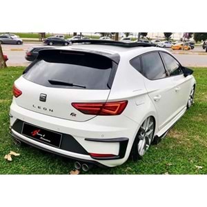 Leon Mk3 FL RC Style Rear Bumper Brows Piano Black Vacuum Plastic / 2017-2020