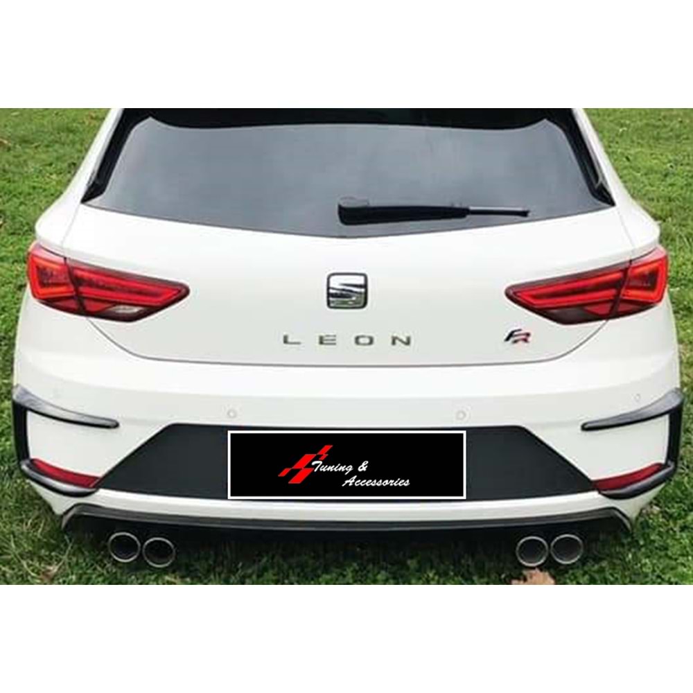 Leon Mk3 FL RC Style Rear Bumper Brows Piano Black Vacuum Plastic / 2017-2020