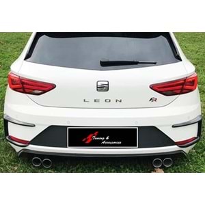 Leon Mk3 FL RC Style Rear Bumper Brows Piano Black Vacuum Plastic / 2017-2020