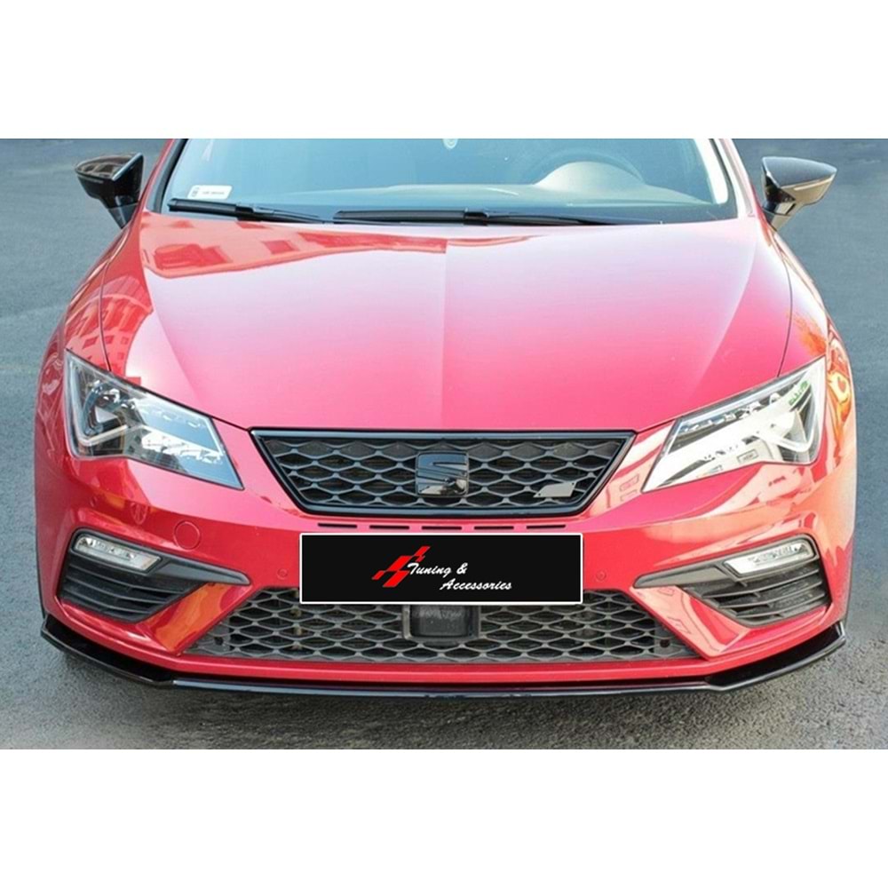 Leon MK 3,5 FL Cupra/FR Max V2 Front Lip Piano Black Vacuum Plastic / 2017-2020