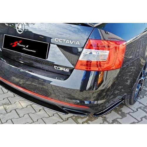 Octavia Mk3 RS Max Rear Flaps Piano Black Vacuum Plastic / 2012-2020