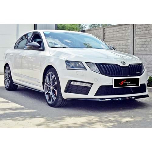 Octavia MK3 VRS Front Lip Piano Black Vacuum Plastic / 2013-2017