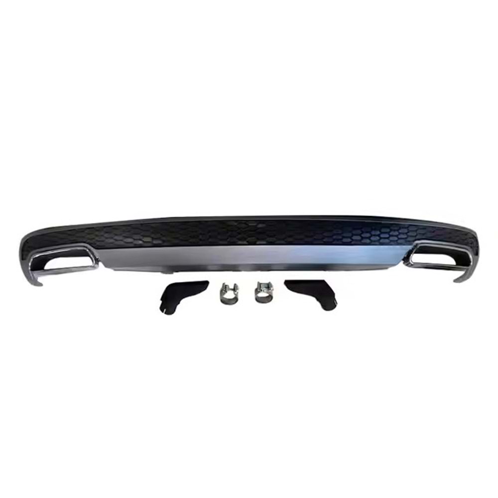 A6 C7 New Style Sline Diffuser Gray + Matte Black ABS / 2011-2015 + (Right Left Exhaust) (Standart Bmp)