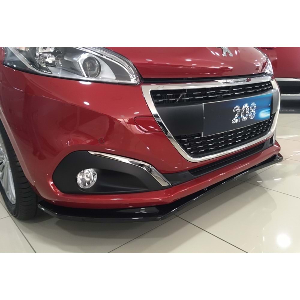 208 Basic Front Lip Piano Black Vacuum Plastic / 2012-2019