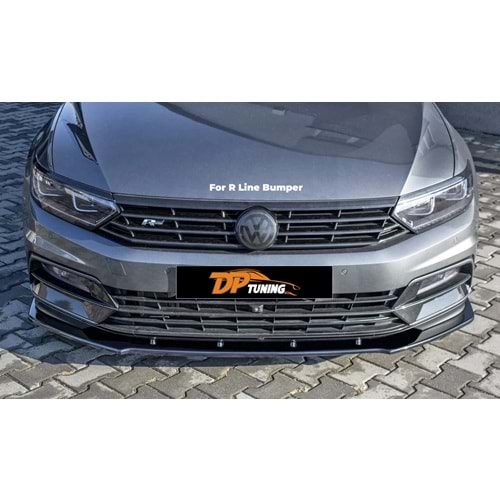 Passat B8 R Lİne Max V1 Front Lip Piano Black Vacuum Plastic / 2014 - 2019
