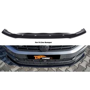 Passat B8 R Lİne Max V1 Front Lip Piano Black Vacuum Plastic / 2014 - 2019