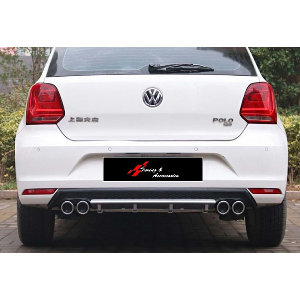 Polo Mk5 RC A1 Diffuser Gray+Matt Black ABS / 2009-2017 (Chrome Exhaust Look)