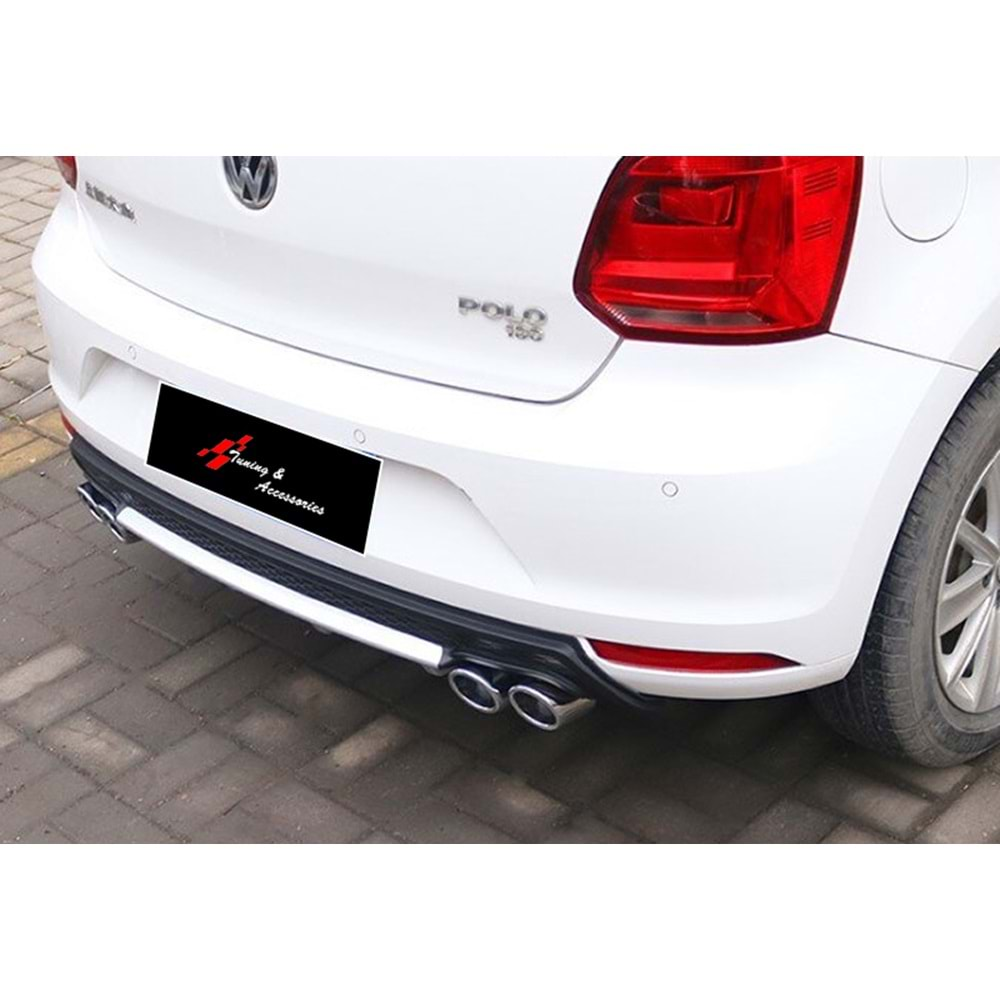 Polo Mk5 RC A1 Diffuser Gray+Matt Black ABS / 2009-2017 (Chrome Exhaust Look)