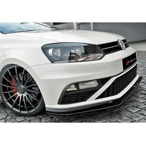 Polo Mk5 FL GTI Max V2 Front Lip Piano Black Vacuum Plastic / 2014-2017