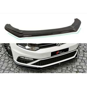 Polo Mk5 FL GTI Max V2 Front Lip Piano Black Vacuum Plastic / 2014-2017