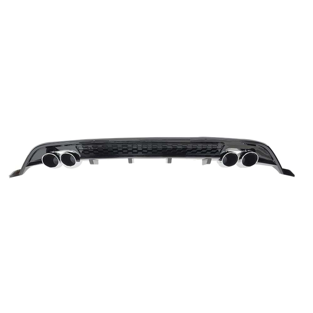 Polo Mk6 GTI Style Rear Diffuser + Exhaust Tips Piano Black ABS / 2018 - up