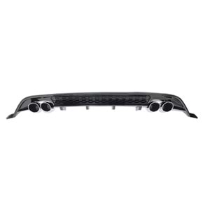 Polo Mk6 GTI Style Rear Diffuser + Exhaust Tips Piano Black ABS / 2018 - up