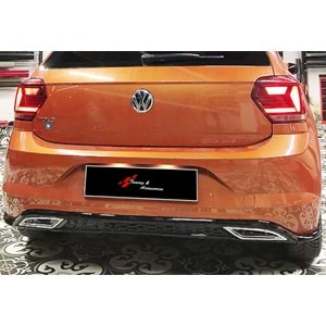 Polo Mk6 Sport Diffuser + Chromee Exhaust Tips Piano Black Vacuum Plastic / 2018 - 2021