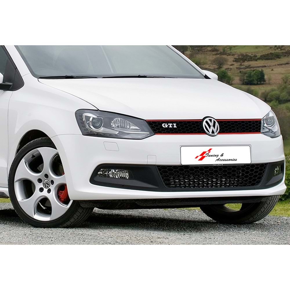 Polo Mk5 GTI Front Grille ABS / 2009-2013 (Red Line + Matte Black)