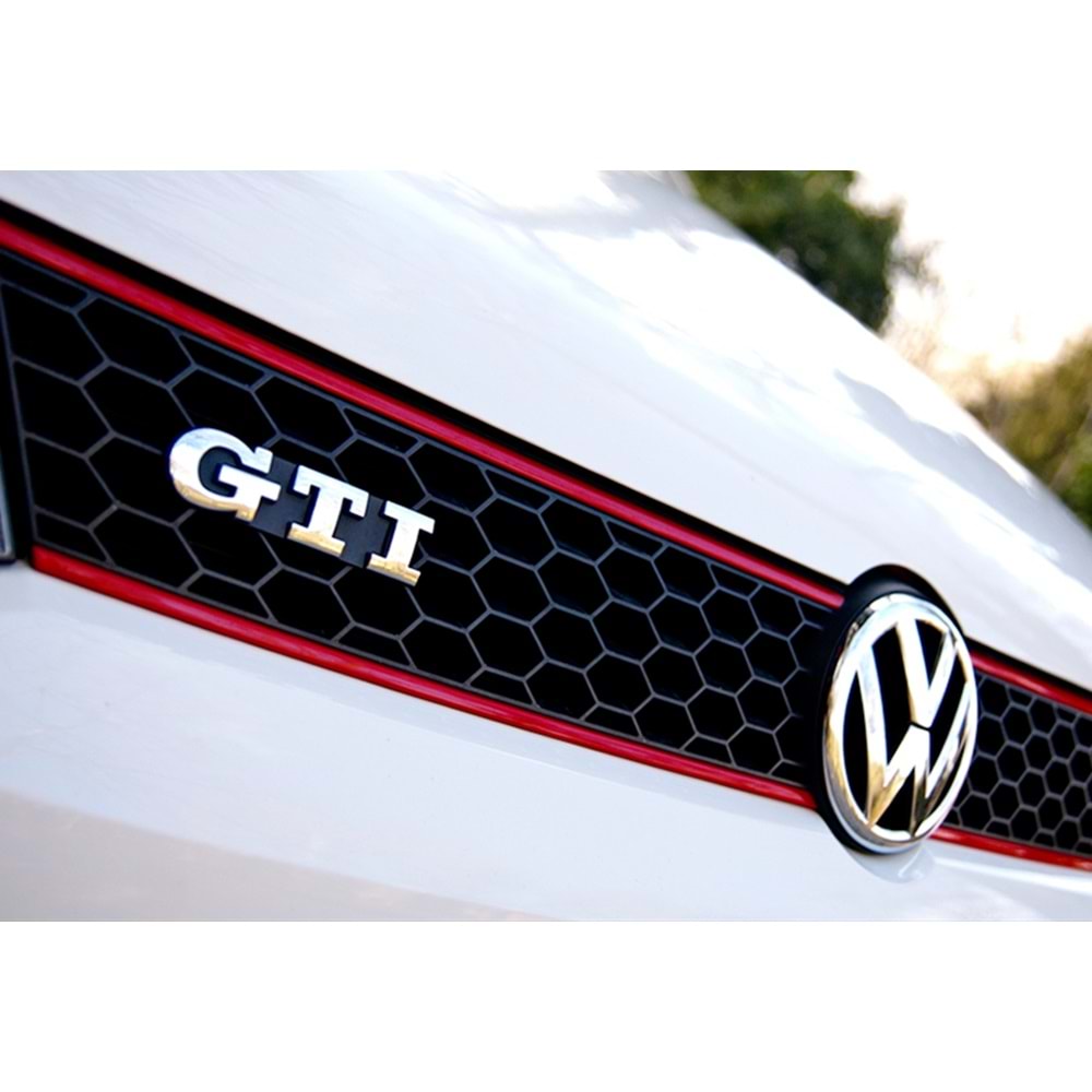 Polo Mk5 GTI Front Grille ABS / 2009-2013 (Red Line + Matte Black)