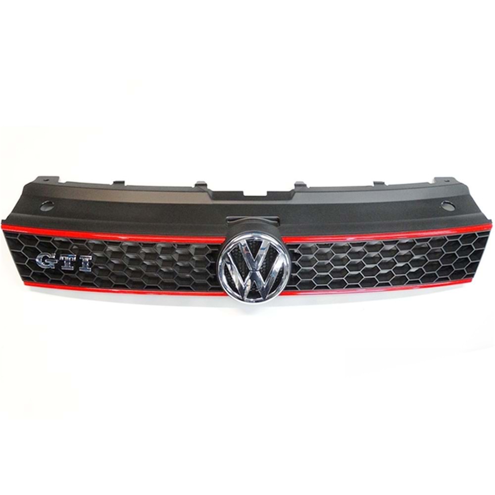 Polo Mk5 GTI Front Grille ABS / 2009-2013 (Red Line + Matte Black)