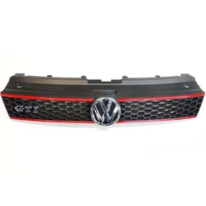 Polo Mk5 GTI Front Grille ABS / 2009-2013 (Red Line + Matte Black)