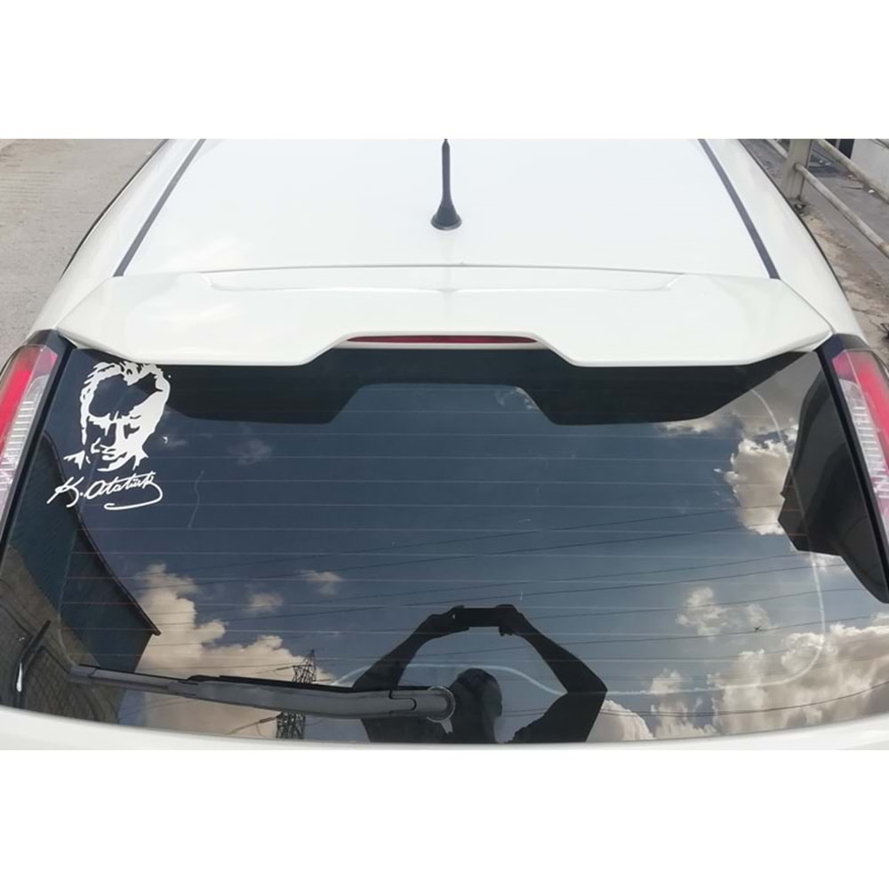 Punto / Evo Abarth Style Roof Spoiler Primer Painted Fiberglass / 2005-2018