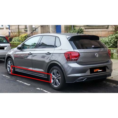 Polo Mk6 R Line Side Skirts Piano Black Vacuum Plastic / 2018 -