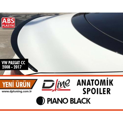 Passat CC Trunk Spoiler Spoiler Piano Black ABS / 2012-2017