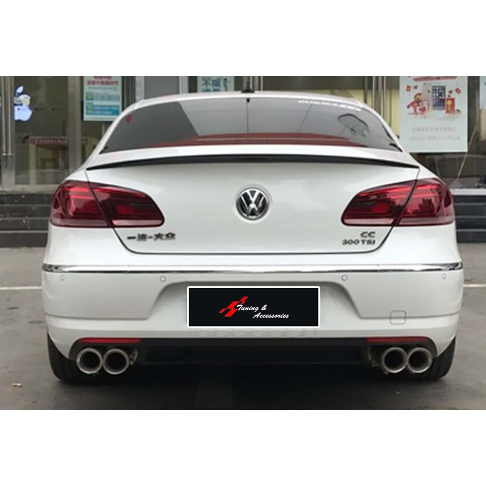 Passat CC Trunk Spoiler Spoiler Piano Black ABS / 2012-2017