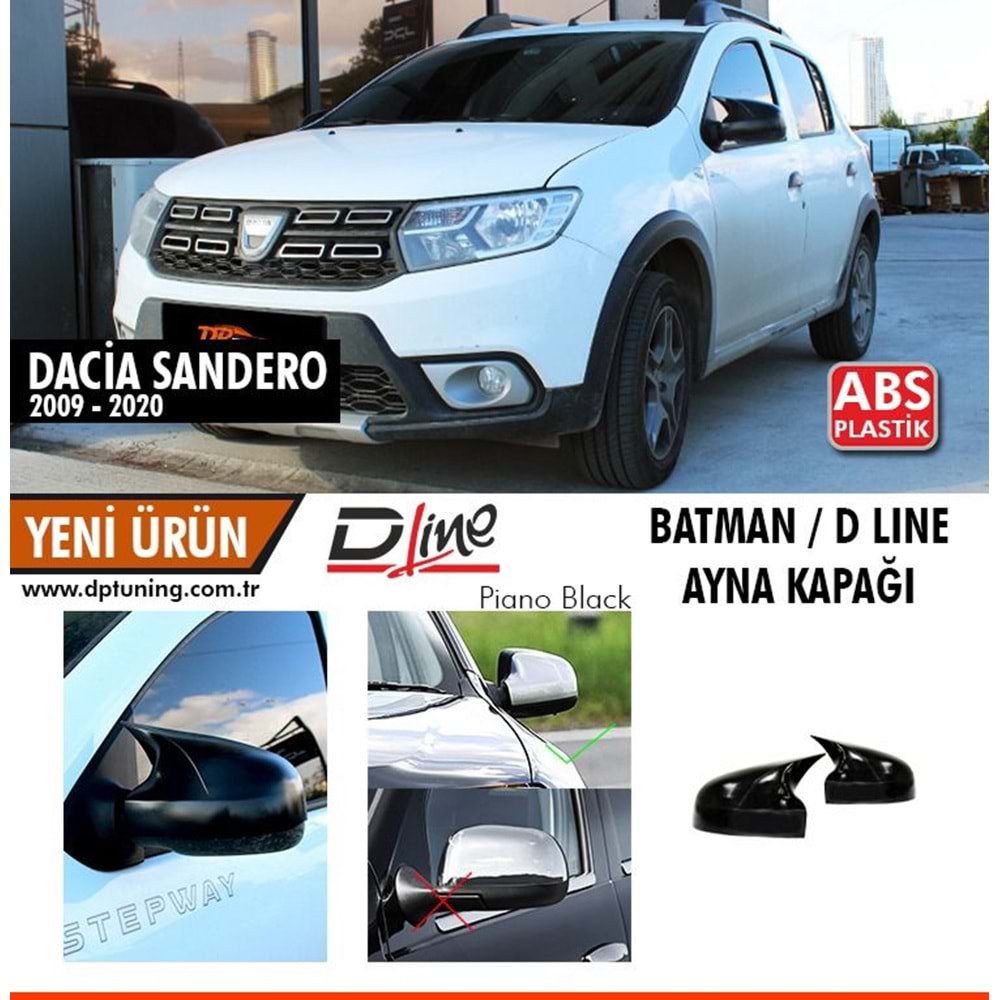 Sandero Batman Mirror Cover Piano Black / 2009 - 2020
