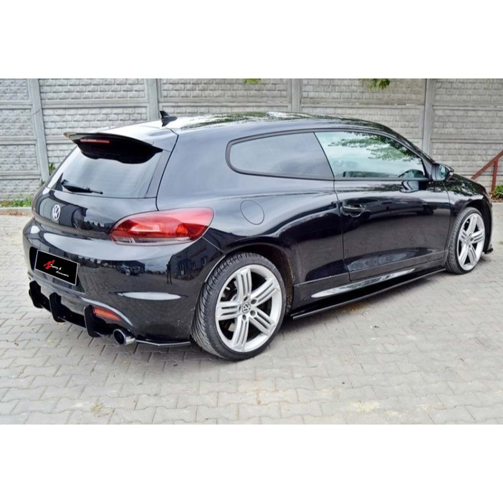 Scirocco R Max Rear Diffuser Splitter Matte Black ABS Plastic / 2008-2017