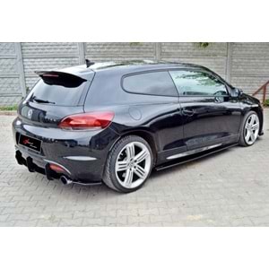 Scirocco R Max Rear Diffuser Splitter Matte Black ABS Plastic / 2008-2017