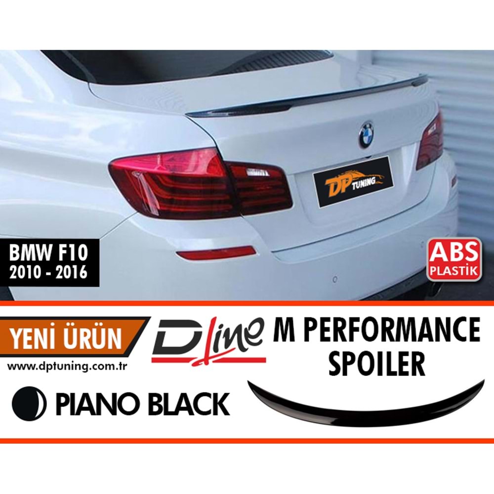F10 M Performance Style Rear Trunk Spoiler Piano Black ABS / 2010-2017