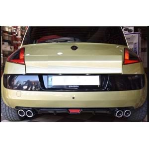 Universal Race A2 Style Rear Diffuser ABS / (Matte Black - Circle Exhaust Tips)