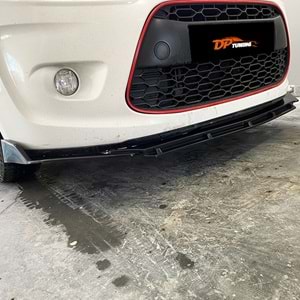 Universal Brabus Style Front Lip Piano Black ABS / 3 Pieces (V3 Model)