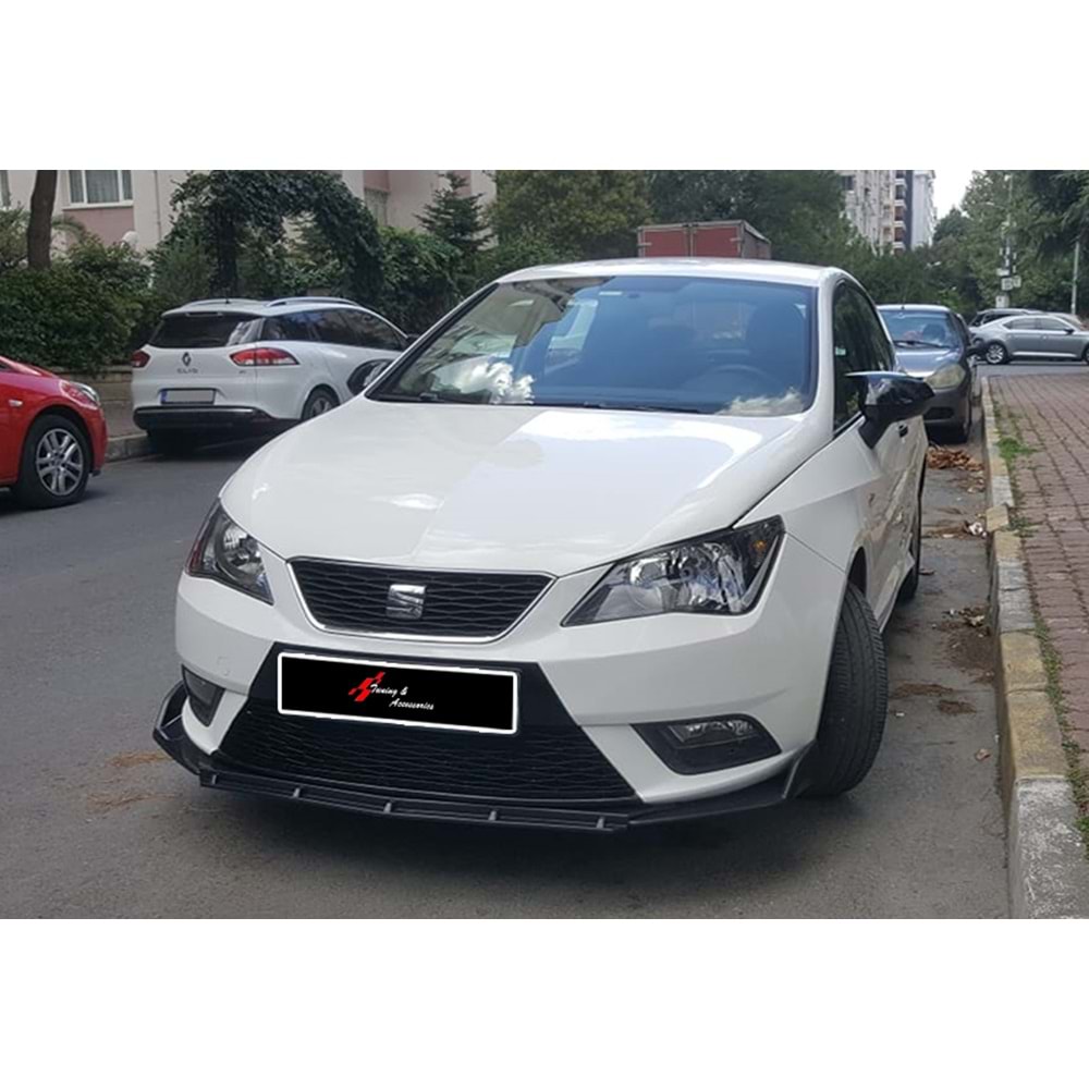 Universal Brabus Style Front Lip Piano Black ABS / 3 Pieces (V3 Model)