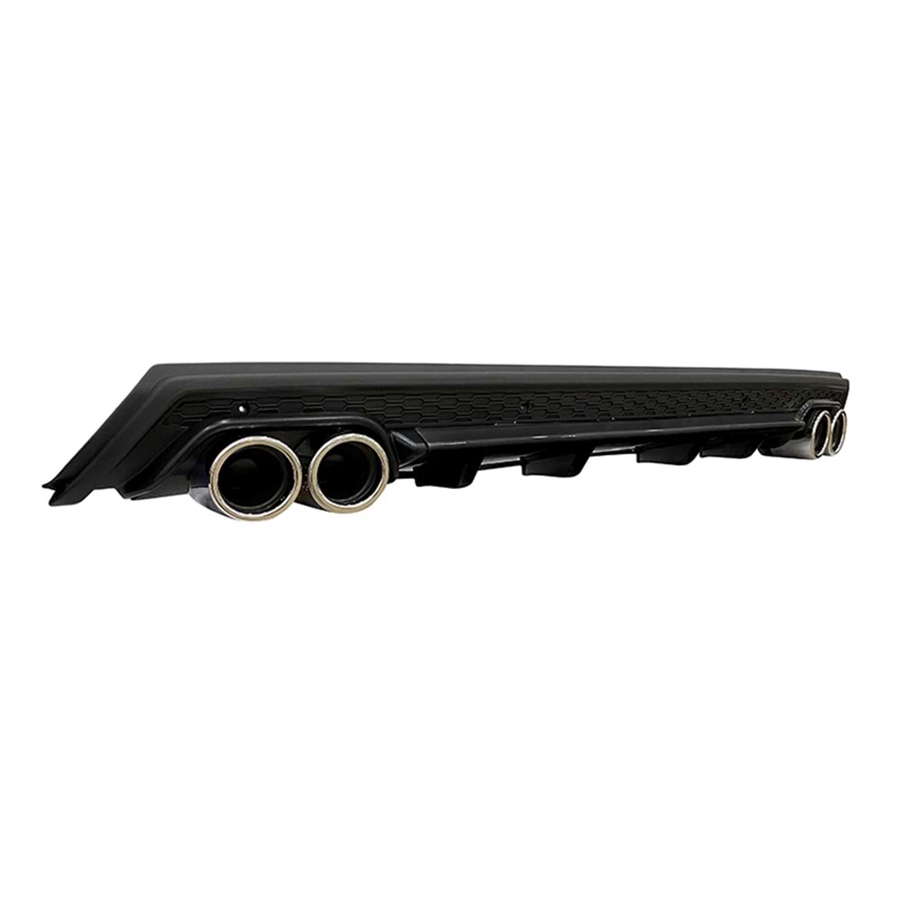Universal Elit B Style Rear Diffuser ABS / (Piano Black + Matte Black - Circle Exhaust Tips)