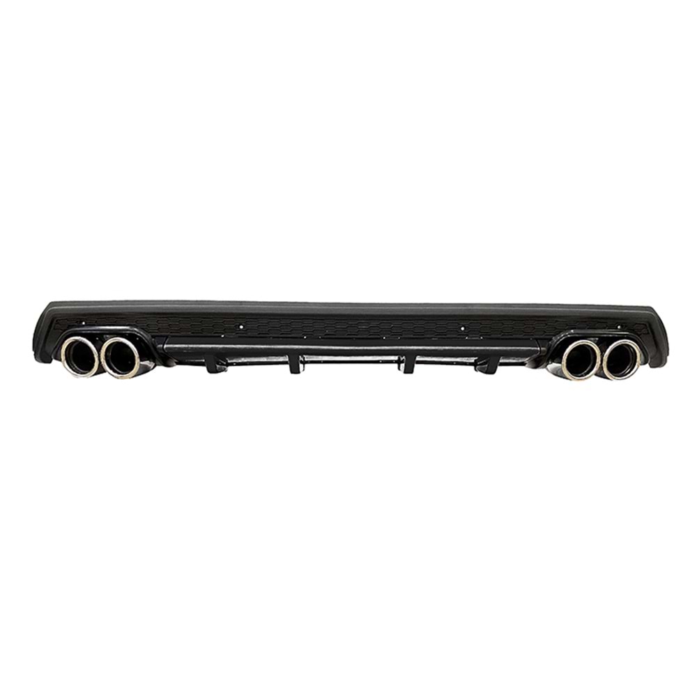 Universal Elit B Style Rear Diffuser ABS / (Piano Black + Matte Black - Circle Exhaust Tips)