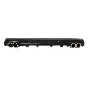 Universal Elit B Style Rear Diffuser ABS / (Piano Black + Matte Black - Circle Exhaust Tips)