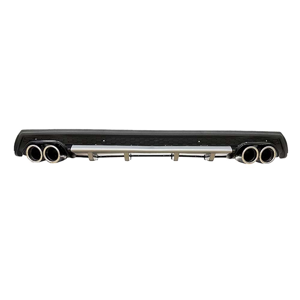 Universal Elit G Style Rear Diffuser ABS / (Grey + Matte Black - Circle Exhaust Tips)