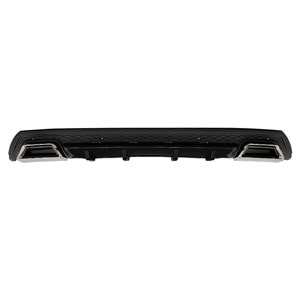 Universal Elit Plus B Style Rear Diffuser ABS / (Piano Black + Matte Black - Square Exhaust Tips)