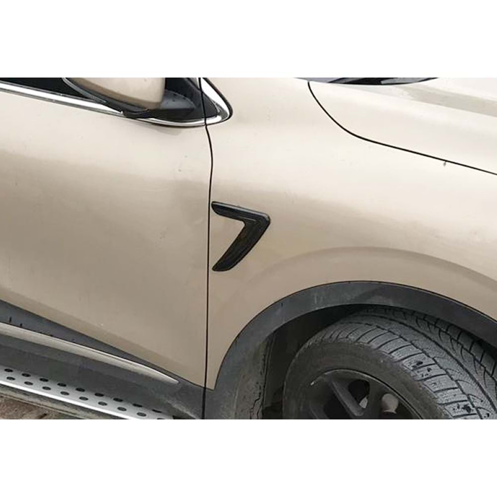 Universal Trend Style Side Fender Vent Piano Black ABS / Set