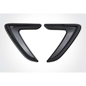 Universal Trend Style Side Fender Vent Piano Black ABS / Set