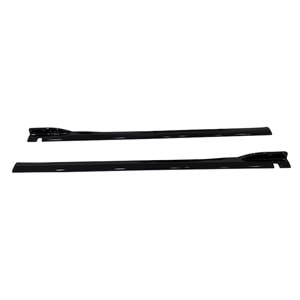Universal Side Skirt Lower Lip 195 x 8.5 cm With Fins Piano Black Vacuum Plastic