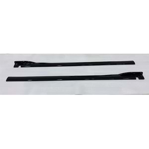 Universal Side Skirt Lower Lip 195 x 8.5 cm With Fins Piano Black Vacuum Plastic