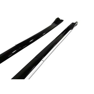 Universal Race Style Side Skirt With Flaps Piano Black ABS / White
