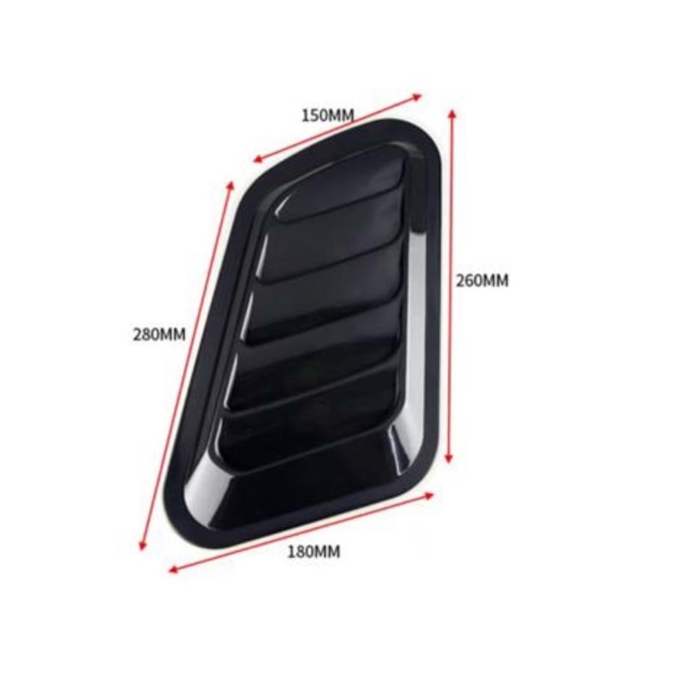 Universal Hood Air Vent 2 pieces Piano Black Vacuum