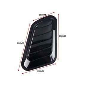 Universal Hood Air Vent 2 pieces Piano Black Vacuum