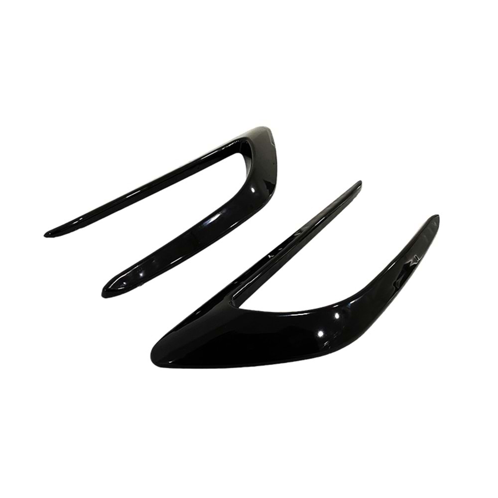 Universal Sport V2 Style Side Fender Vent Piano Black ABS / Set
