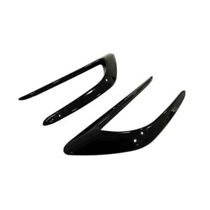 Universal Sport V2 Style Side Fender Vent Piano Black ABS / Set