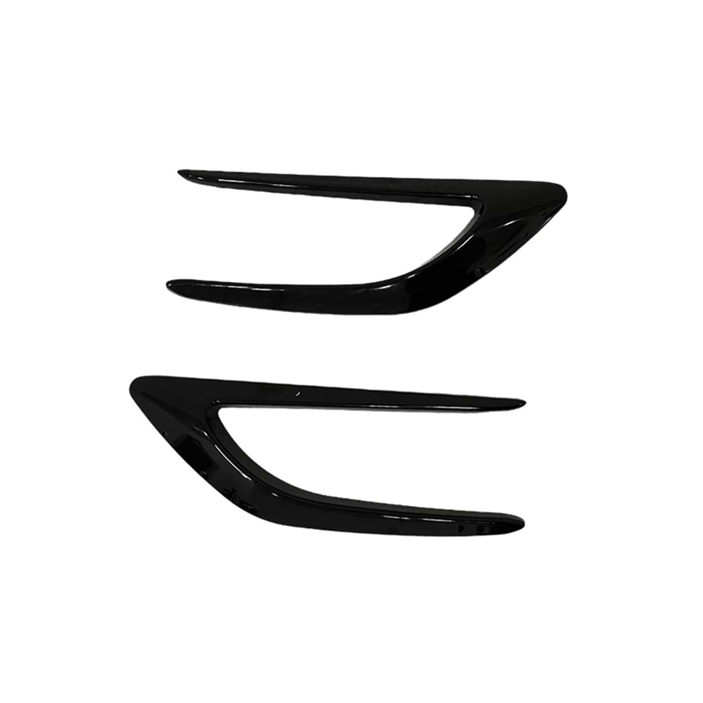 Universal Sport V2 Style Side Fender Vent Piano Black ABS / Set