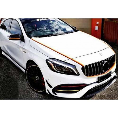 W176 GTR Front Grille ABS / 2012-2015 (Chrome Line + Piano Black)