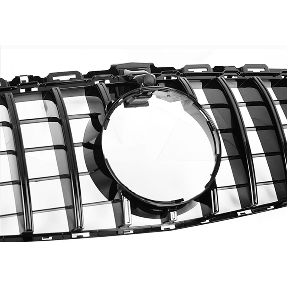 W205 GTR Front Grille With Camera Slot ABS / 2015-2018 (Chrome + Piano Black)