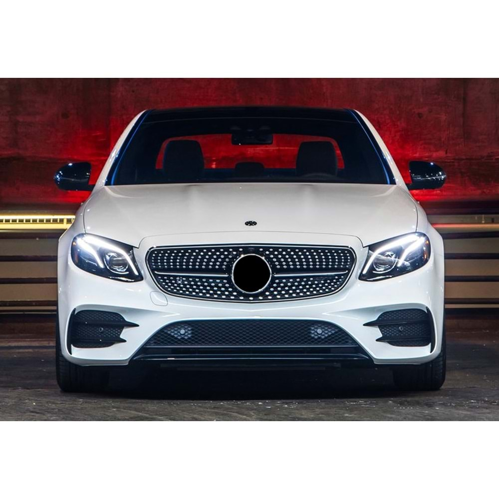 W213 Diamond Front Grille ABS / 2017-2019 (Chrome + Piano Black)